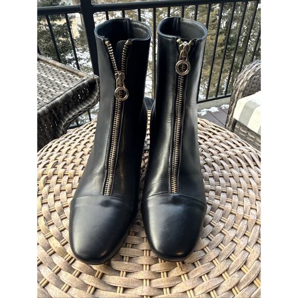 Napoleoni | Shoes | Napoleoni Boots Black Italian Leather  Napoleoni Black Leather Combat Boots Women’s Zipper Detail 8 Italy Retro